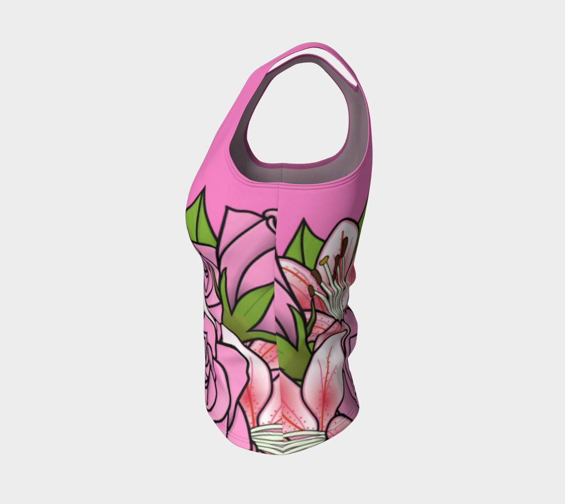 Bouquet of Flowers Fitted Tank Top preview #3