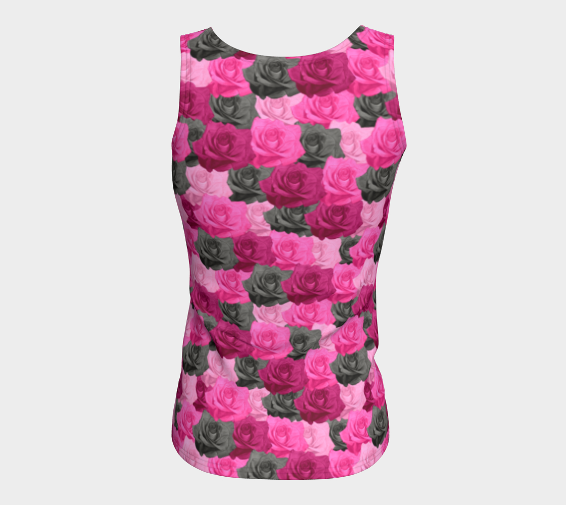 Pink Roses Fitted Tank Top thumbnail #7