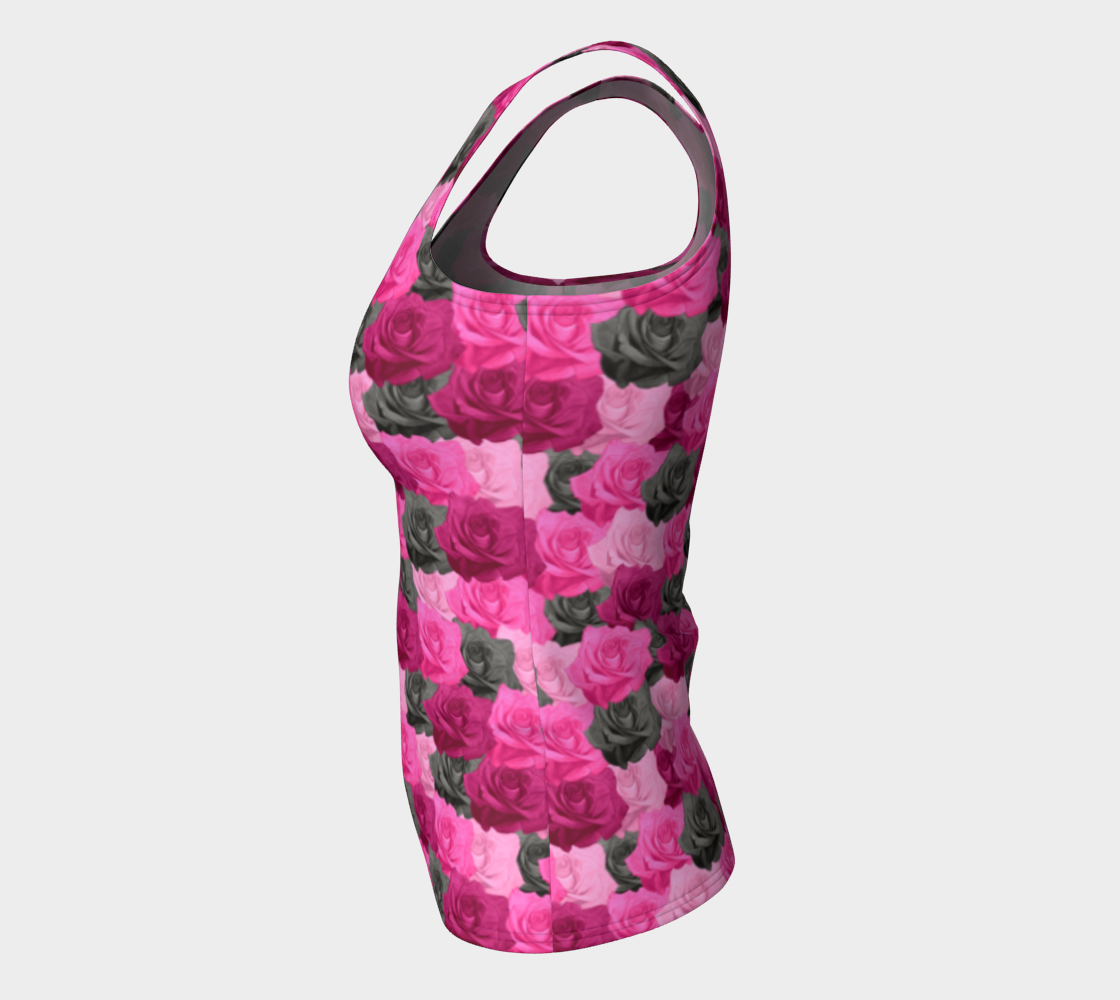 Pink Roses Fitted Tank Top preview #7