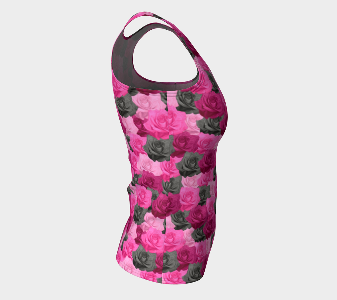 Pink Roses Fitted Tank Top preview #8