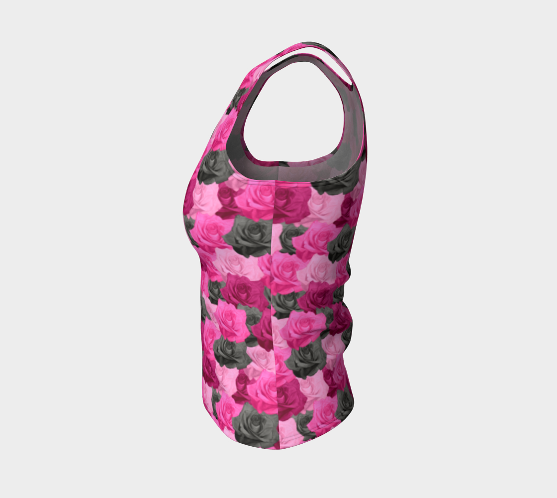Pink Roses Fitted Tank Top preview #3