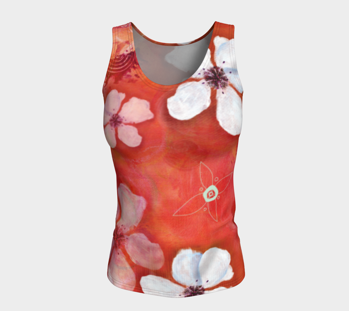 Red Painted Flowers and Swirls preview #5