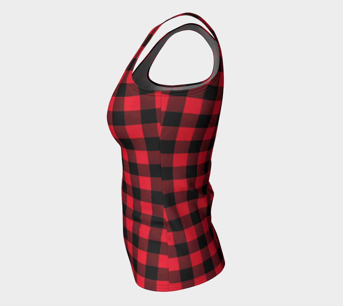 Red Black Buffalo Plaid Tank Top preview #7