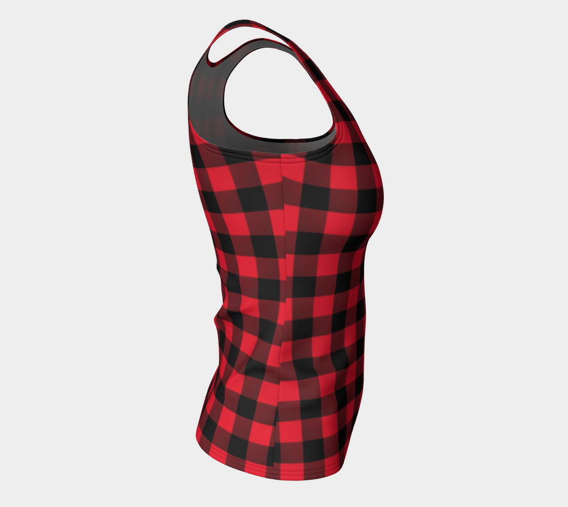 Red Black Buffalo Plaid Tank Top preview #8