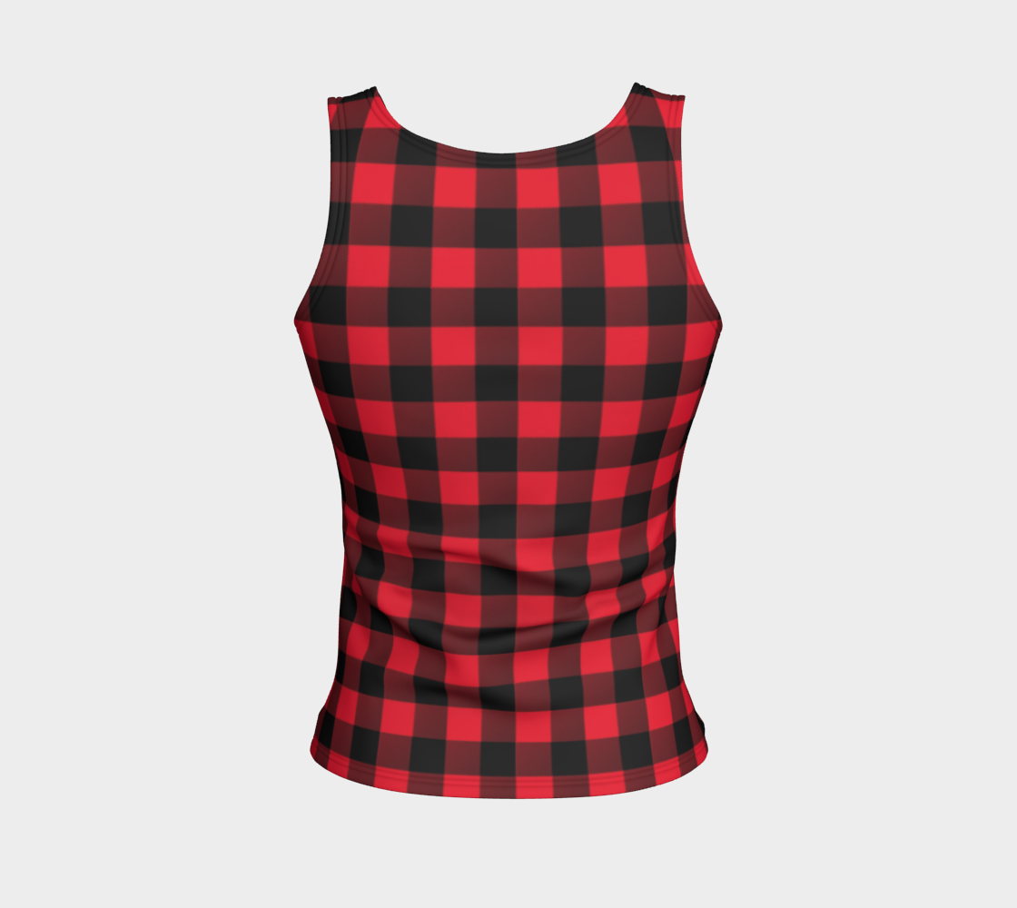 Red Black Buffalo Plaid Tank Top preview #2