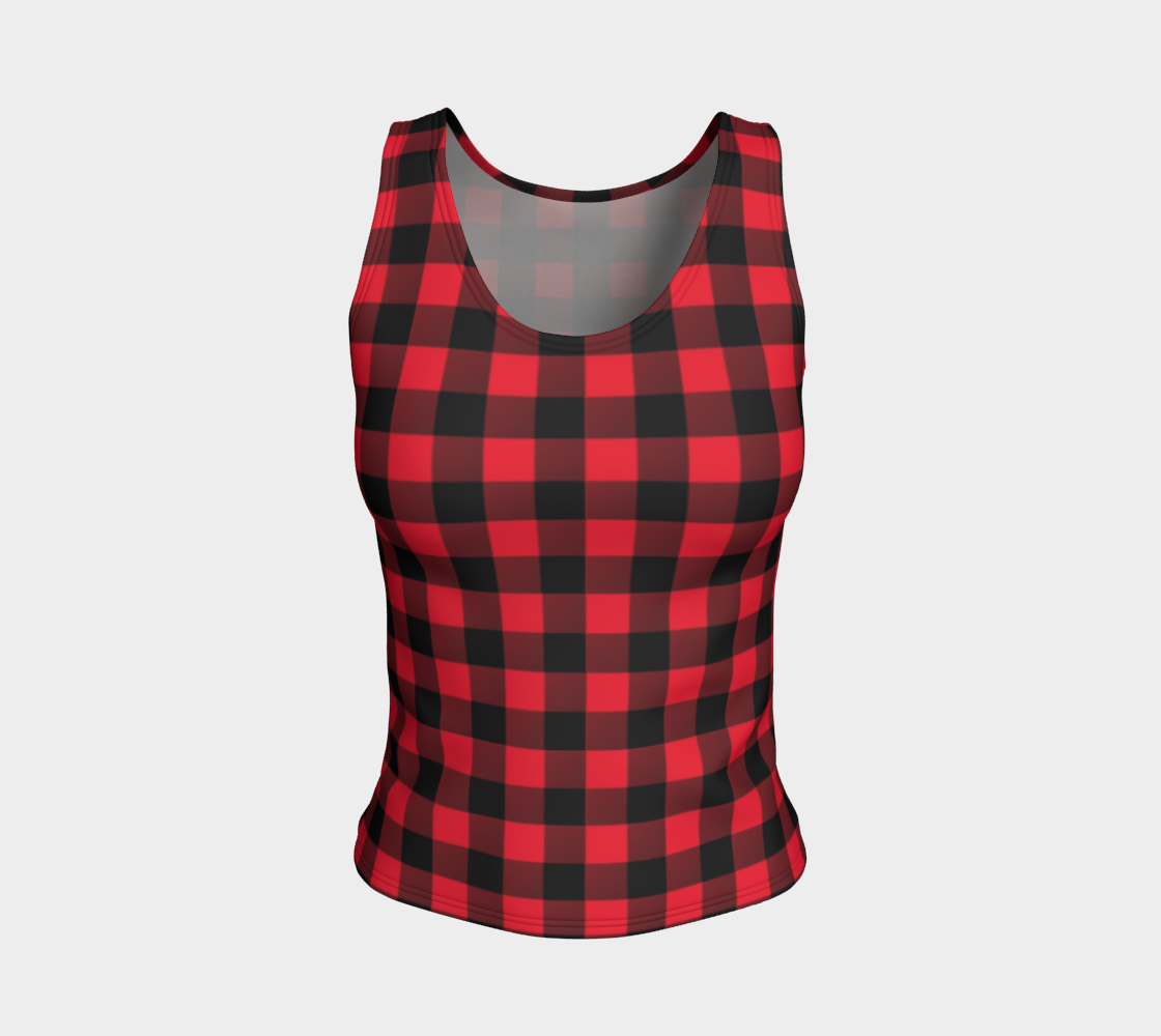 Red Black Buffalo Plaid Tank Top preview