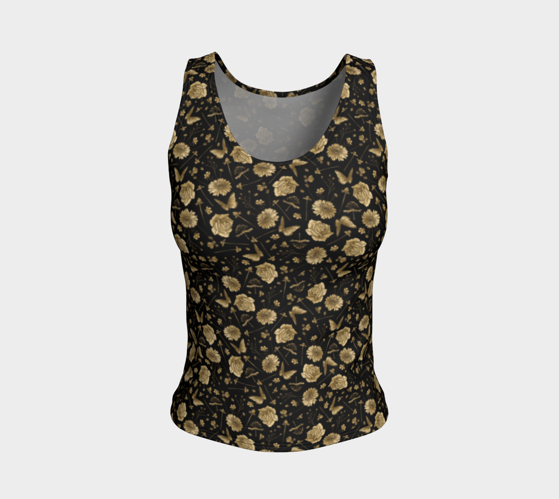 Petal to the metal black & gold fitted tank preview