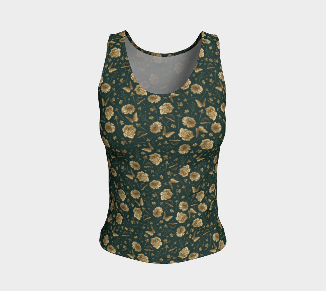 Petal to the metal emerald & gold fitted tank preview