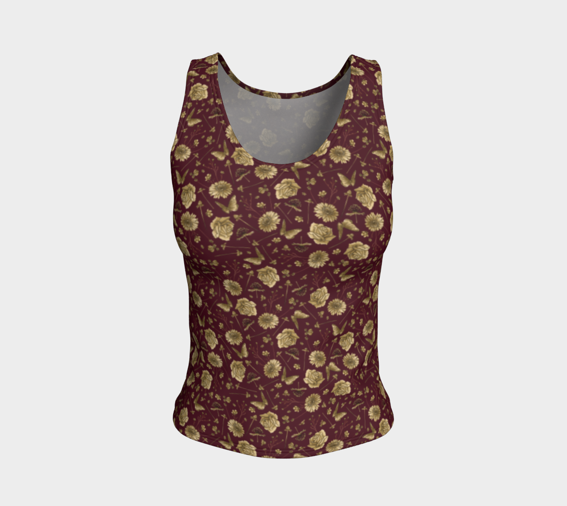 Petal to the metal red & gold fitted tank preview