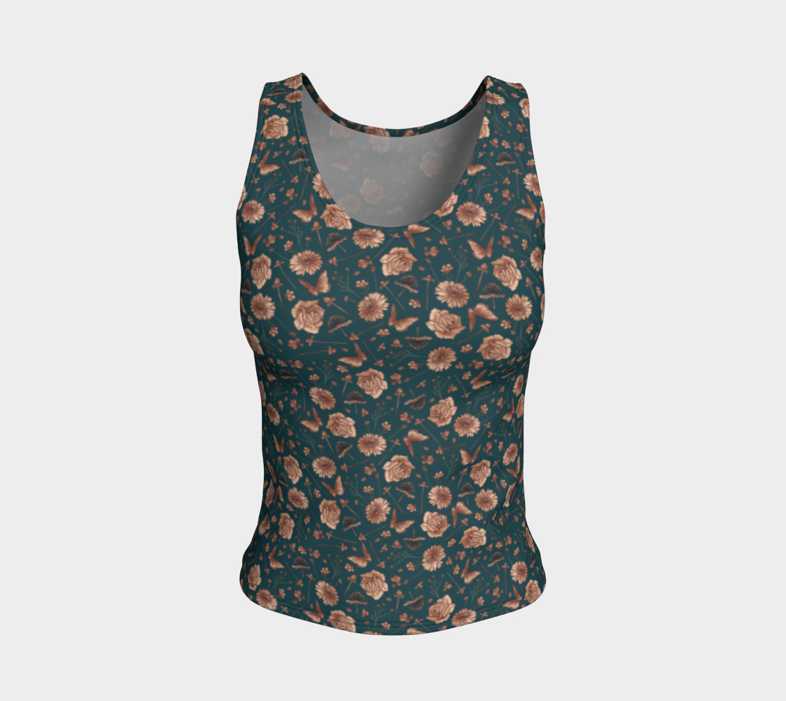 Petal to the metal teal & rose gold fitted tank preview