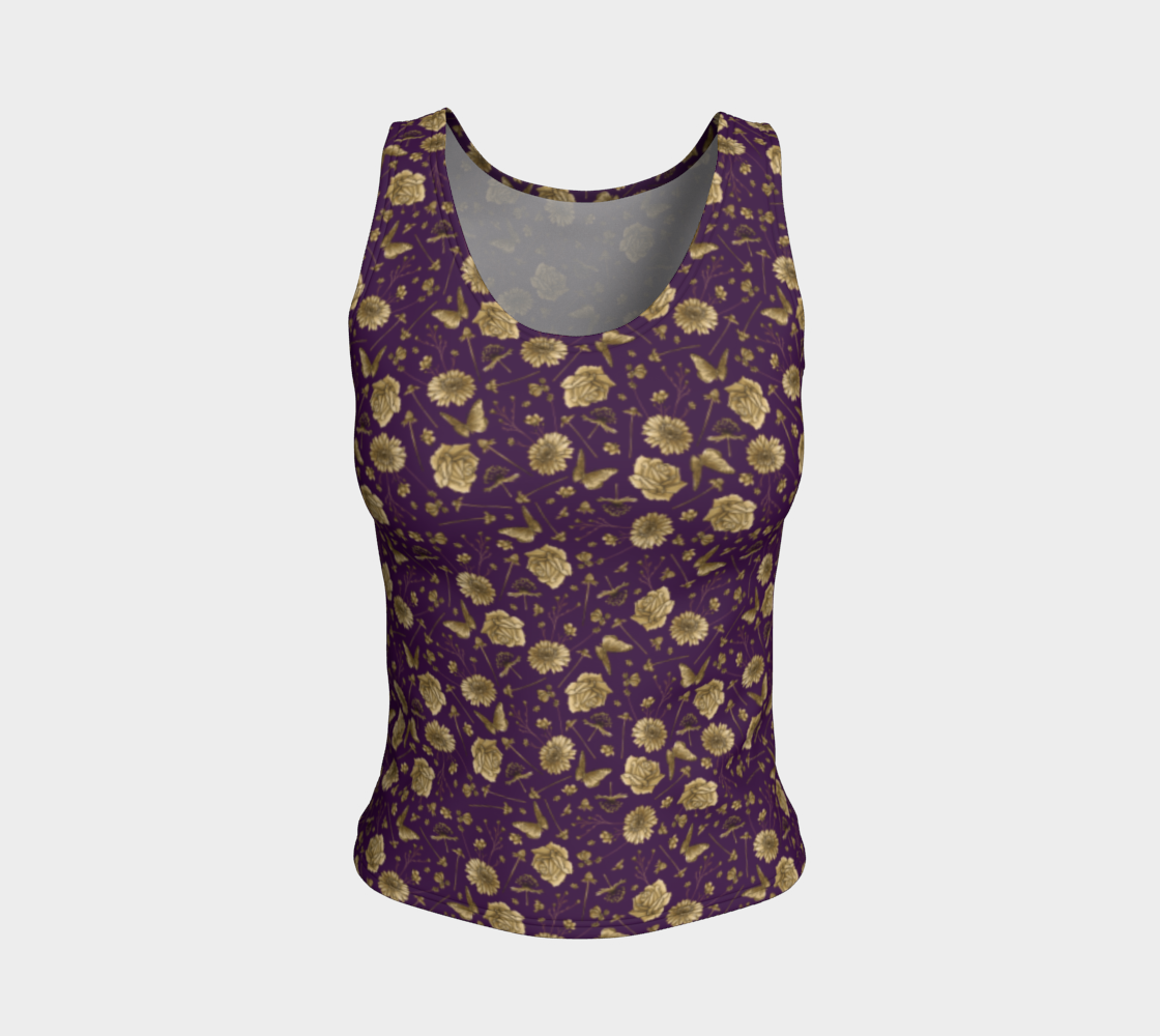 Petal to the metal violet & gold fitted tank preview