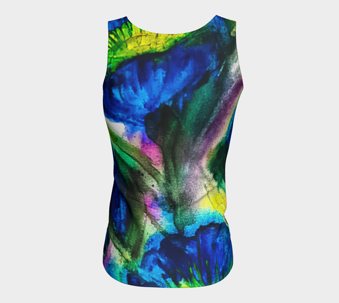 Blue Garden Fitted Tank Top preview #6