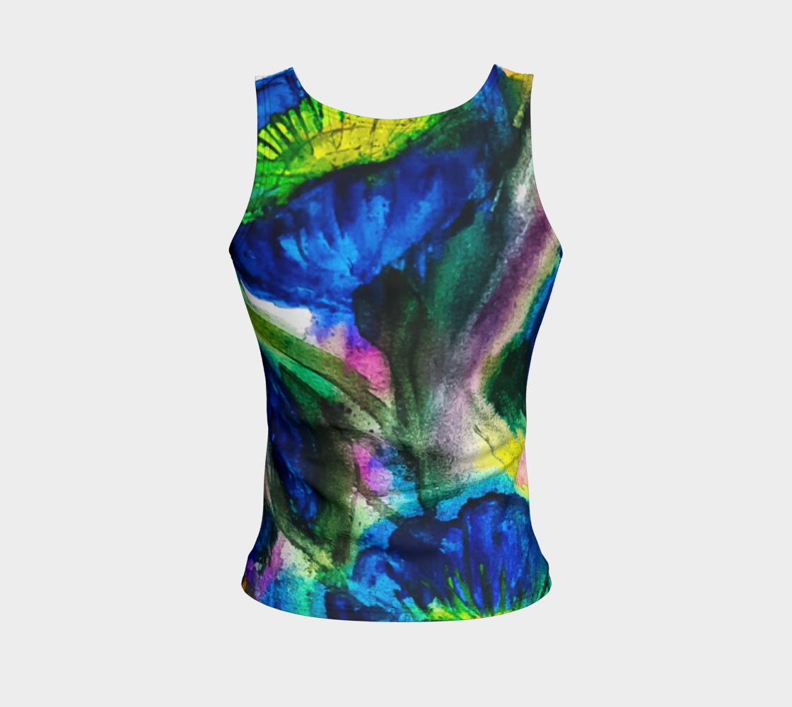 Blue Garden Fitted Tank Top preview #2