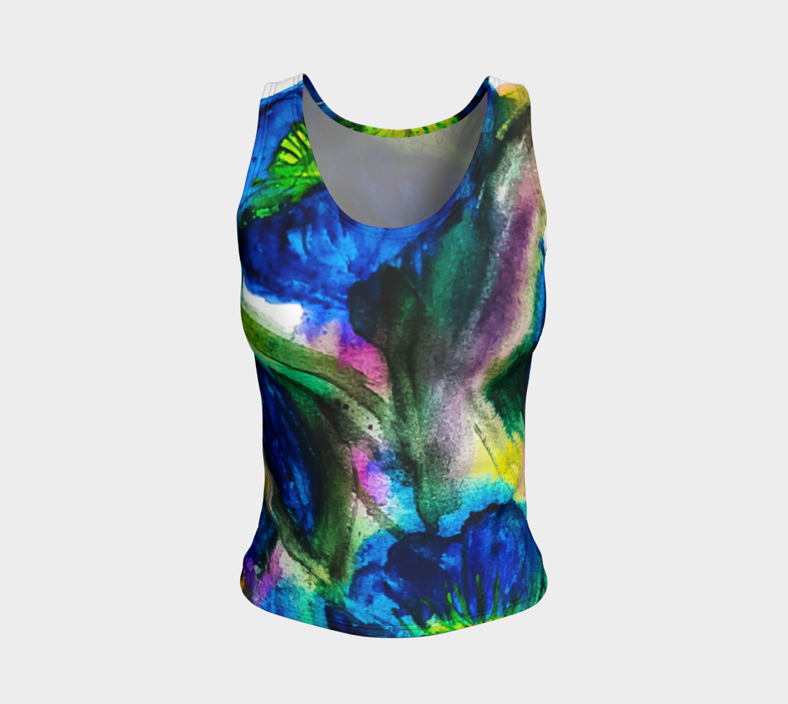 Blue Garden Fitted Tank Top preview #1