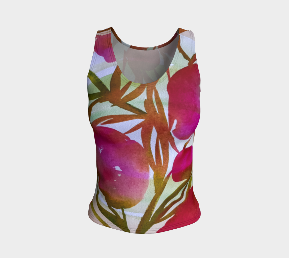 Abstract Peony Fitted Tank Top preview