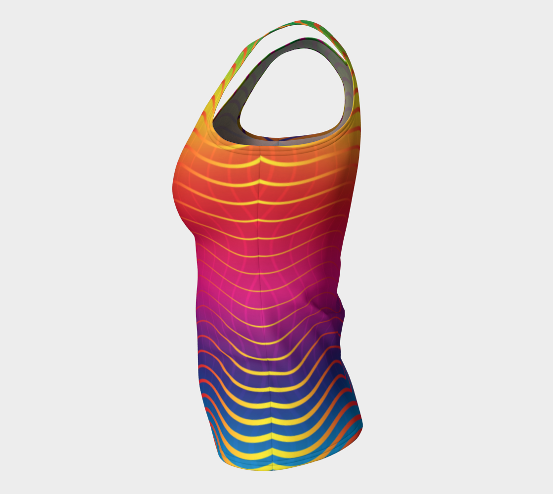 Rippled Rainbow Waves Fitted Tank Top preview #7
