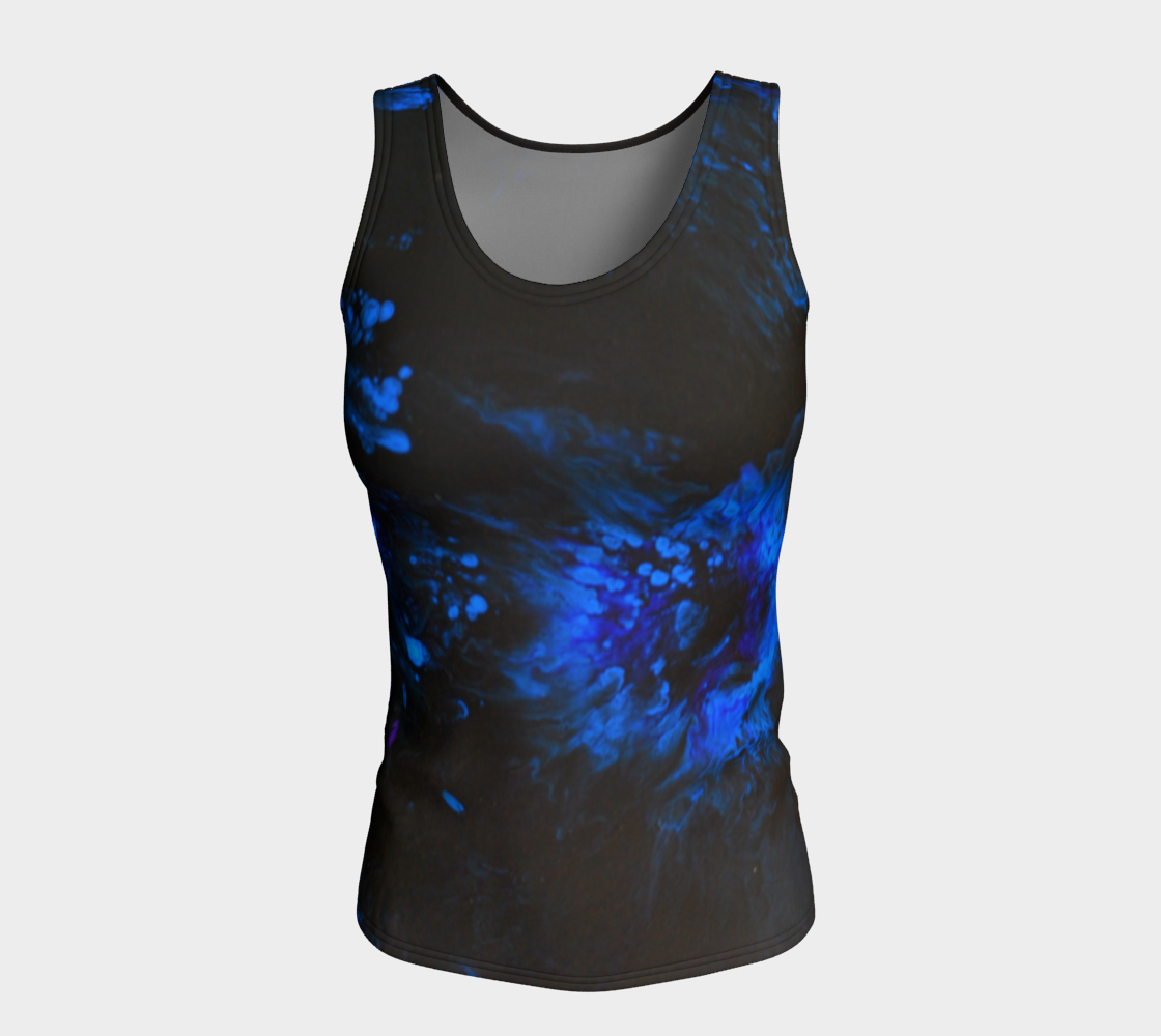 Black & Blue Fitted Tank Top preview #5