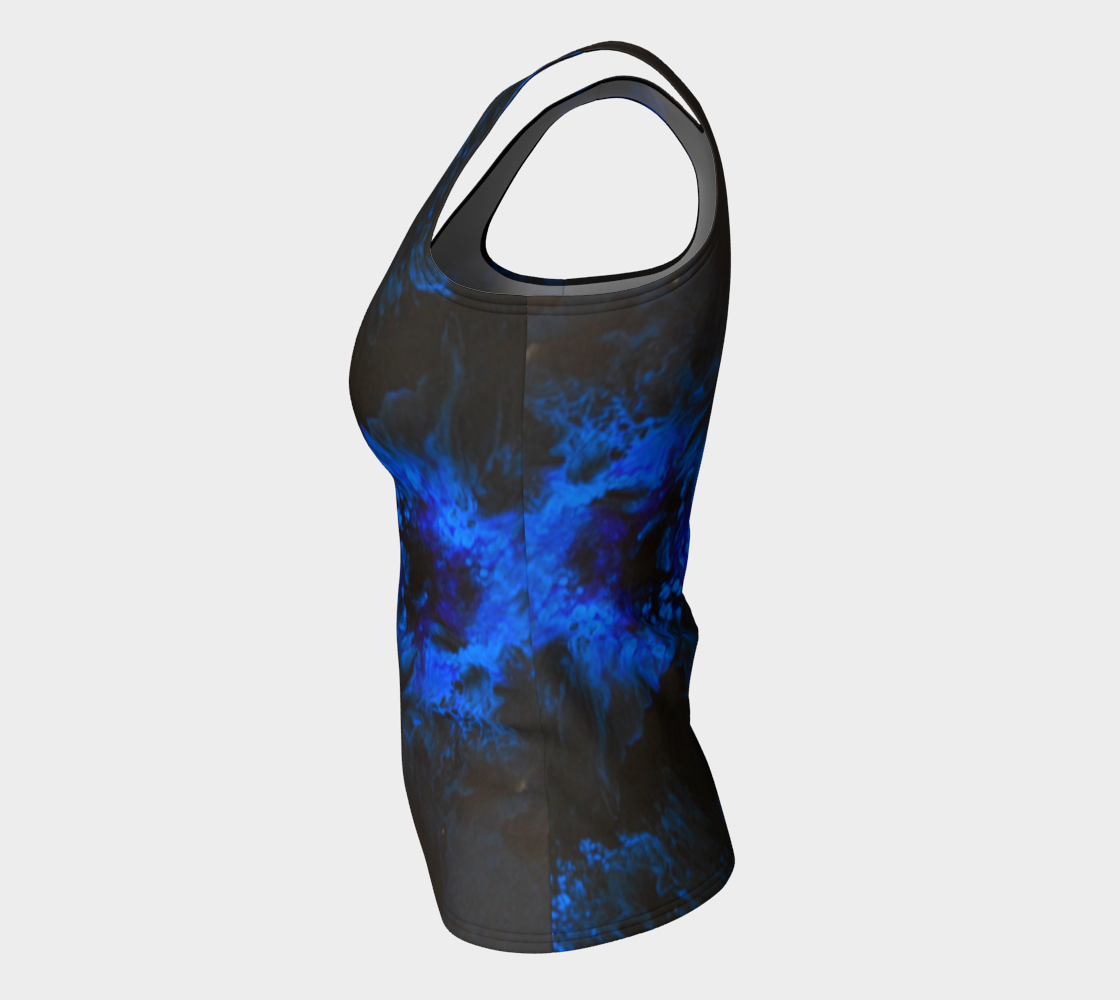 Black & Blue Fitted Tank Top preview #7