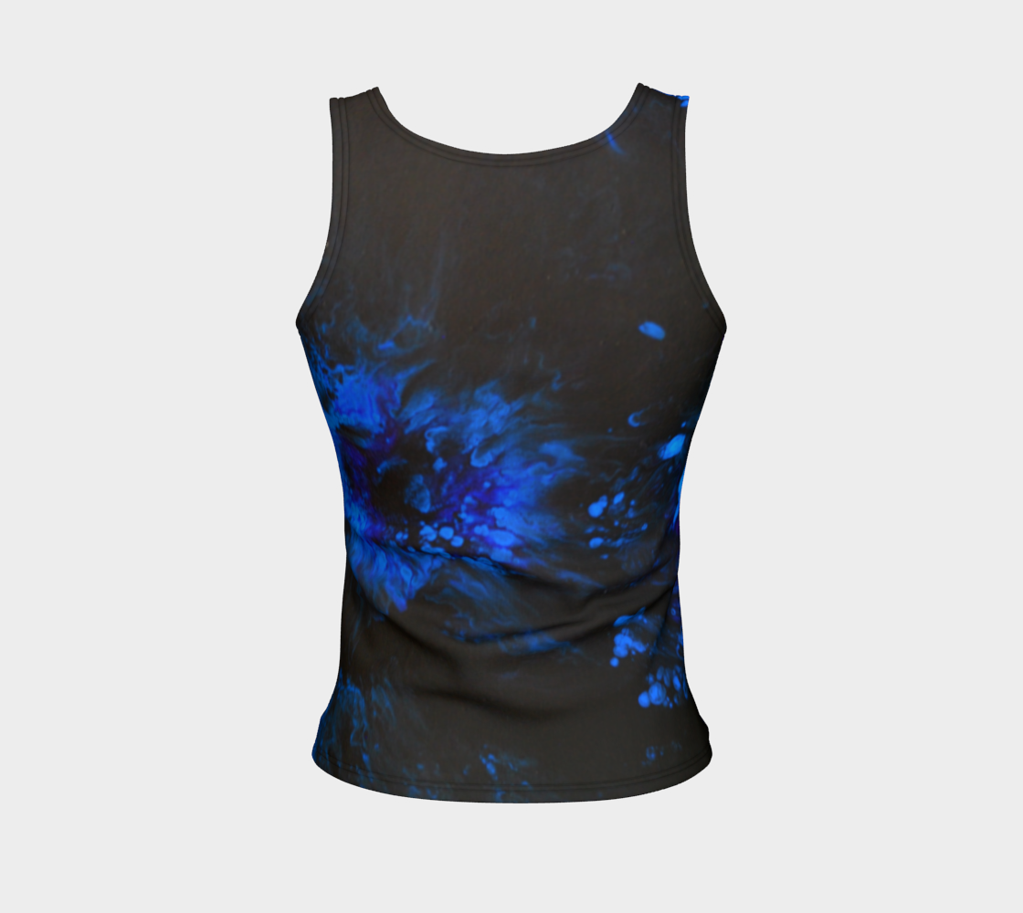 Black & Blue Fitted Tank Top preview #2