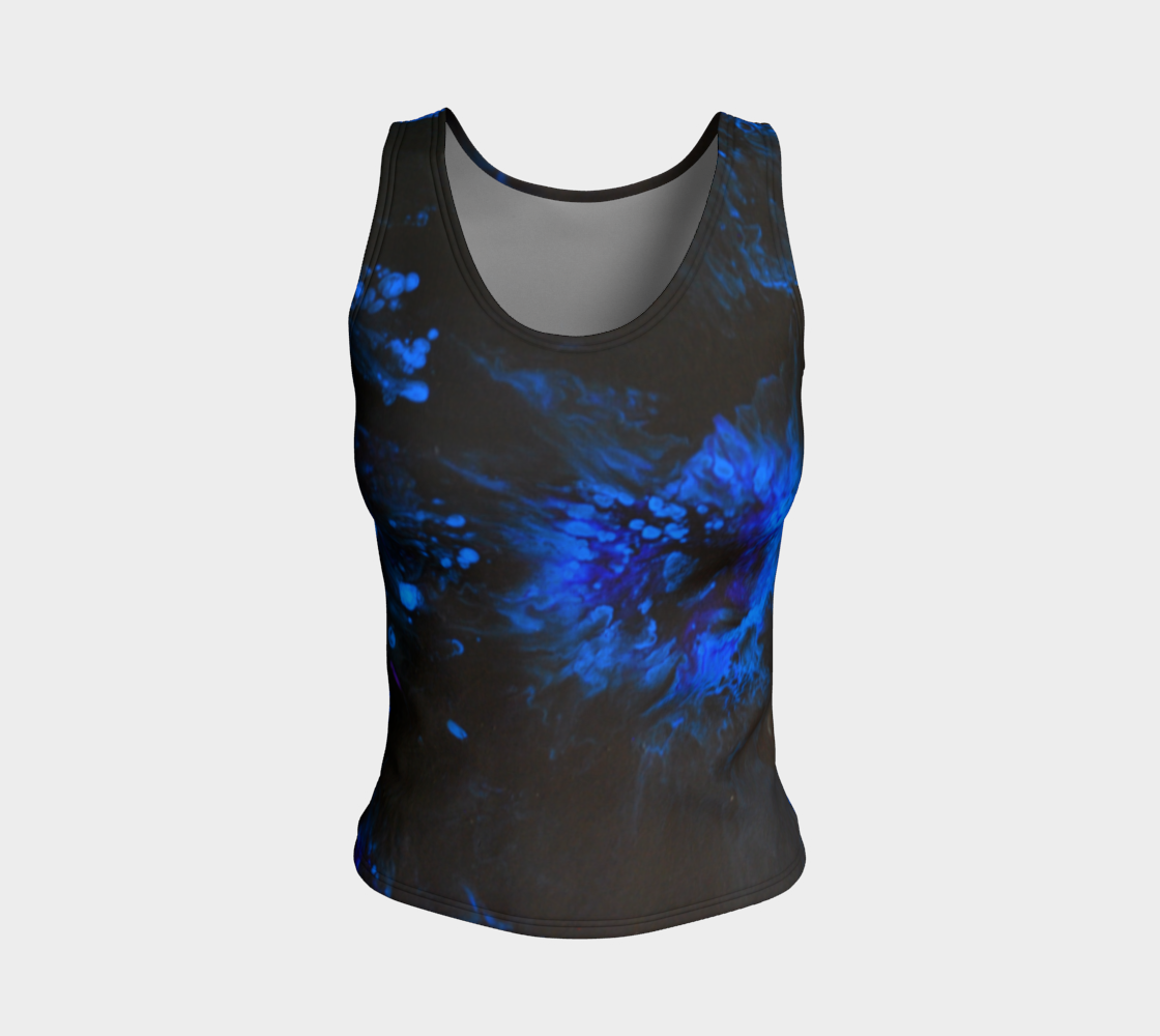 Black & Blue Fitted Tank Top 3D preview