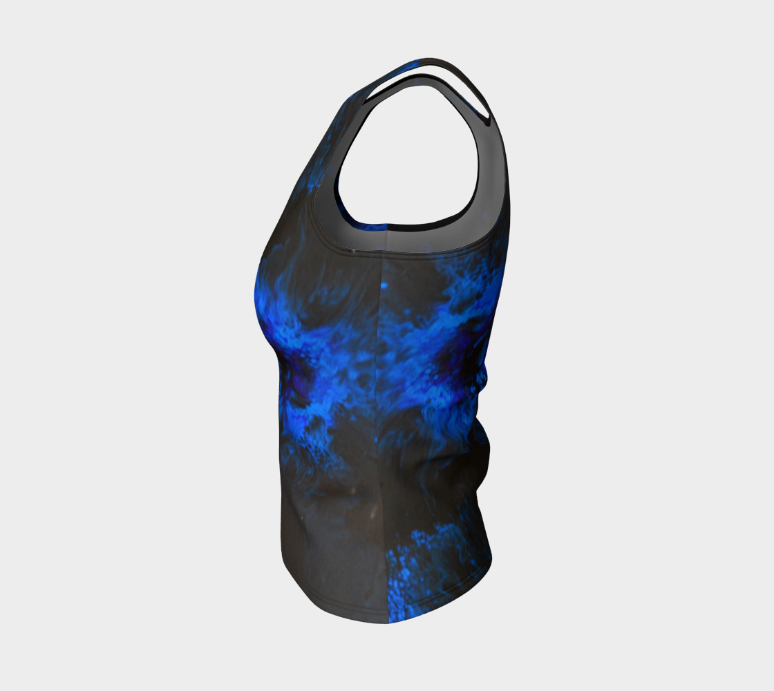 Black & Blue Fitted Tank Top preview #3