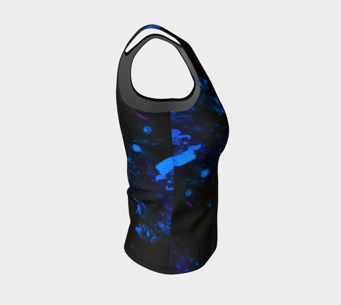 Black & Blue Fitted Tank Top thumbnail #5