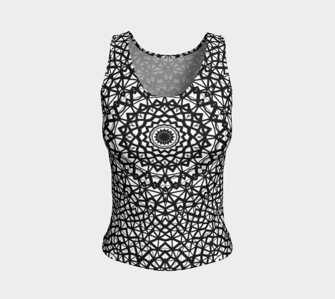 Intricate Trippy Funky Black and White Mandala preview