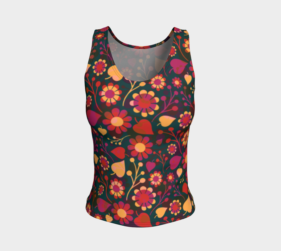 Floral Gems Fitted Tank Top  preview
