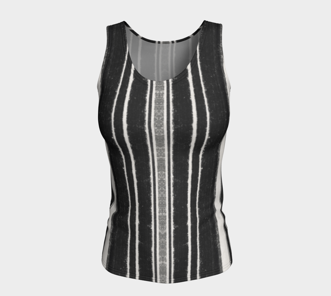 Raven Stripe Fitted Tank Top preview #5