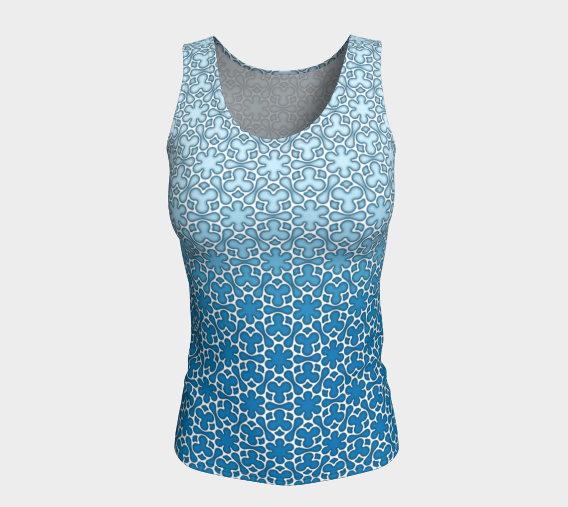 StainedGlass400 IbizaBlue FittedTankTop preview #5