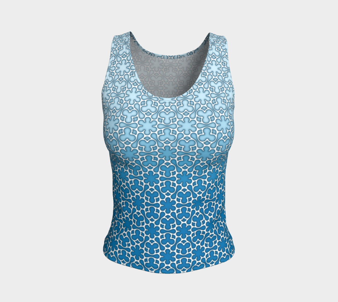StainedGlass400 IbizaBlue FittedTankTop preview #1