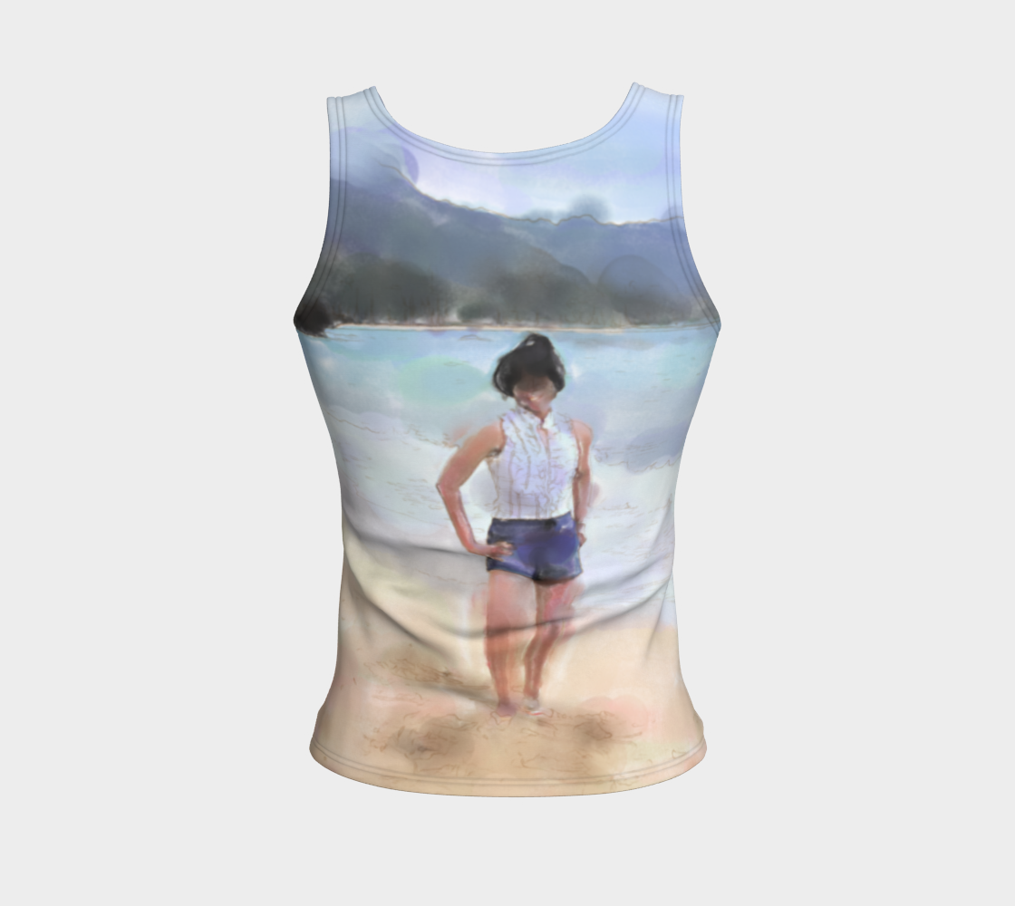 Woman on the Beach Watercolor 3D preview