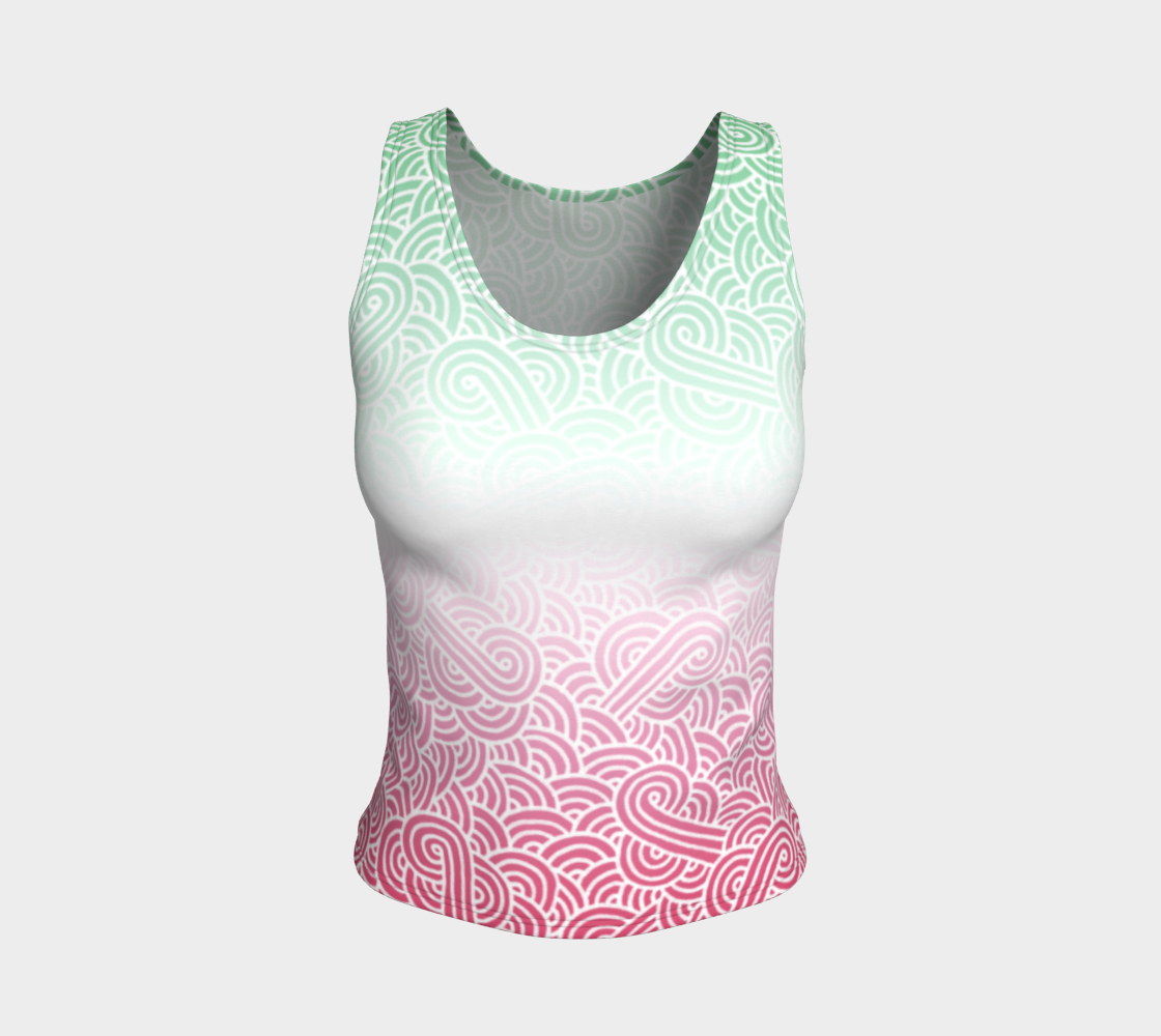 Ombré abrosexual colours swirls doodles Fitted Tank Top preview
