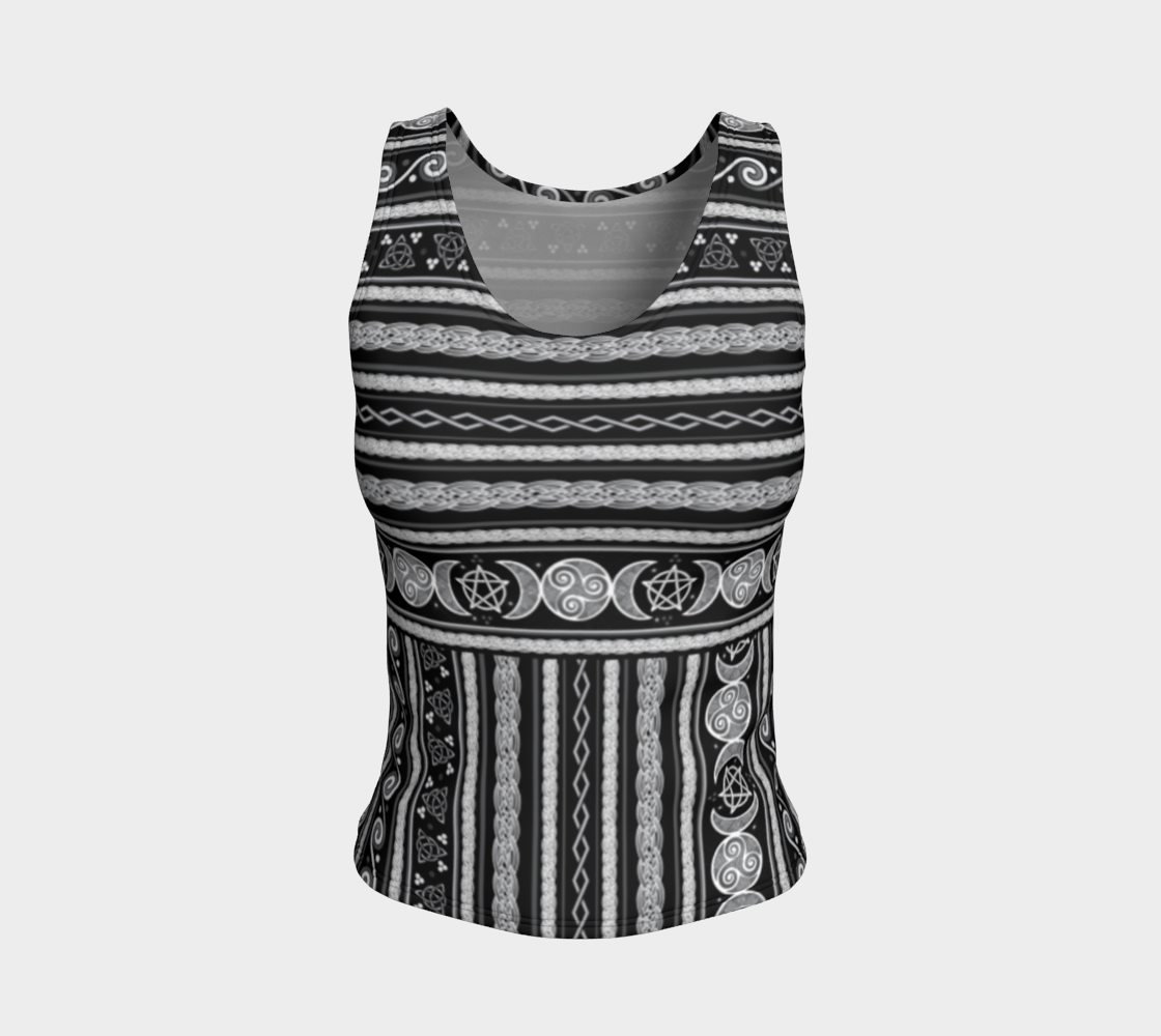 Celtic Triple Moon Goddess Witch Fair Isle in Black, White, and Grey preview