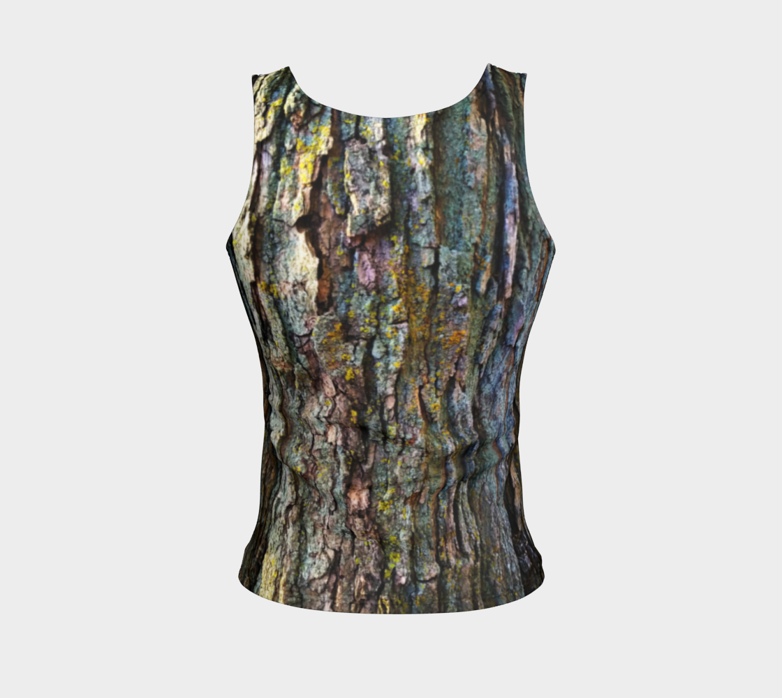 Tree Bark Fitted Tank Top - long option available 3D preview