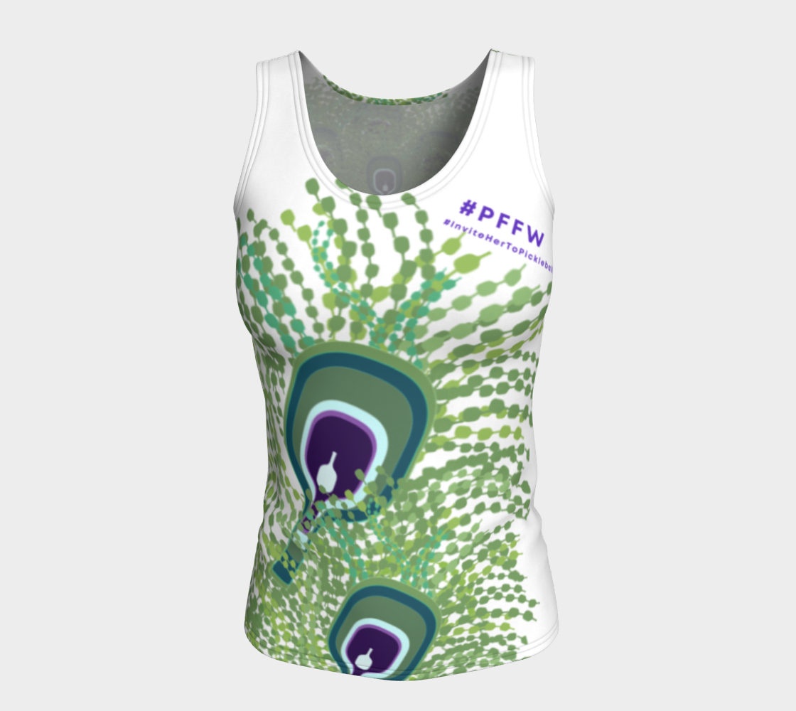 Pickleball Peacock Fitted Tank preview #5