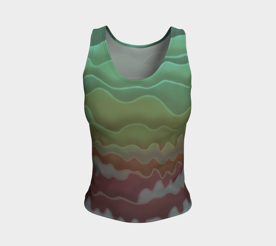 Layers Green Fitted Tank Top  preview
