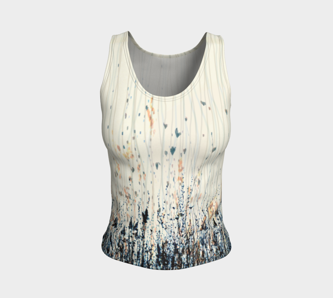 Wildflowers Wavy Lines Indigo Blue Light Yellow  preview