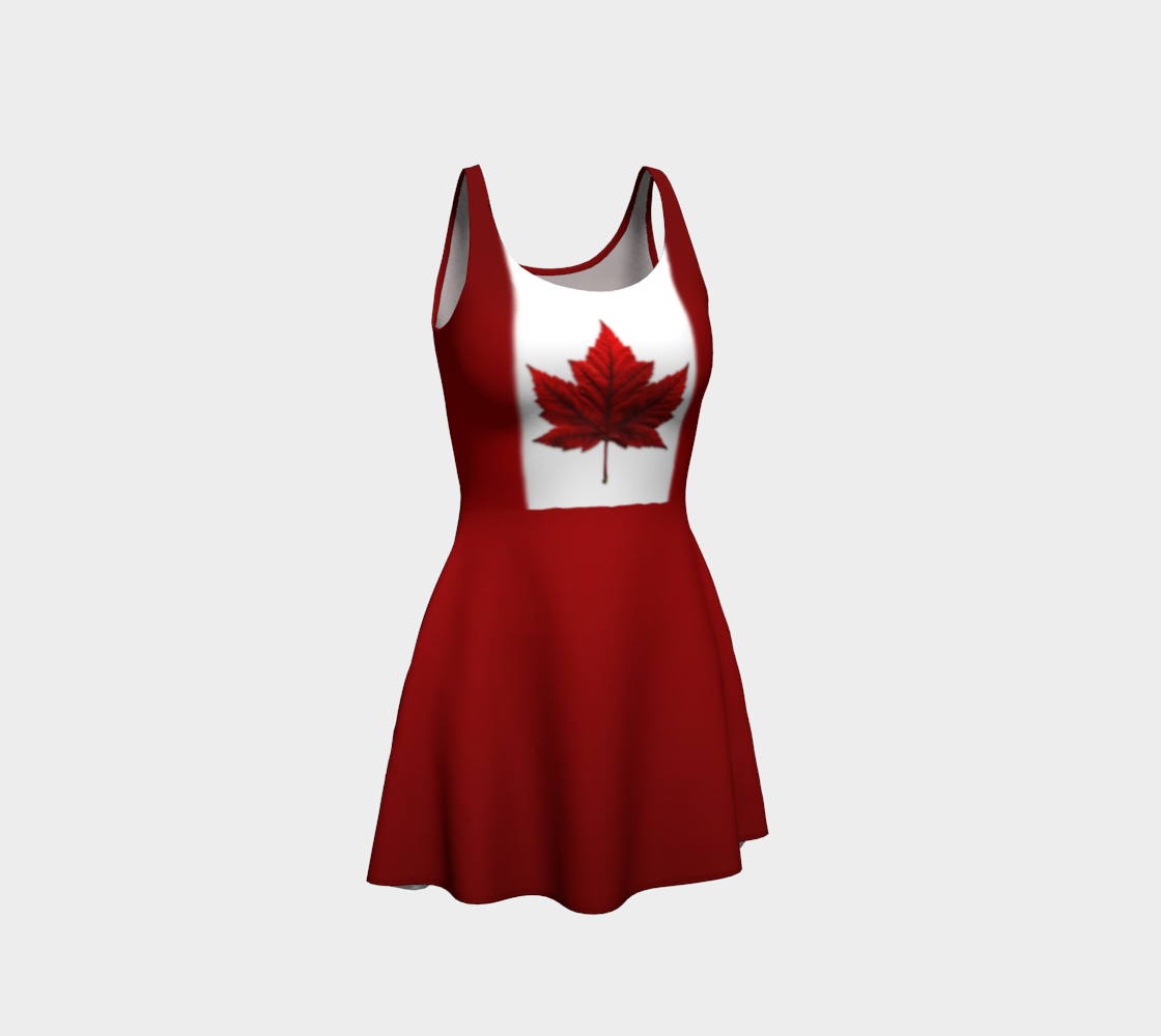 Canada Flag Dresses Classic Canada Flared Dress preview