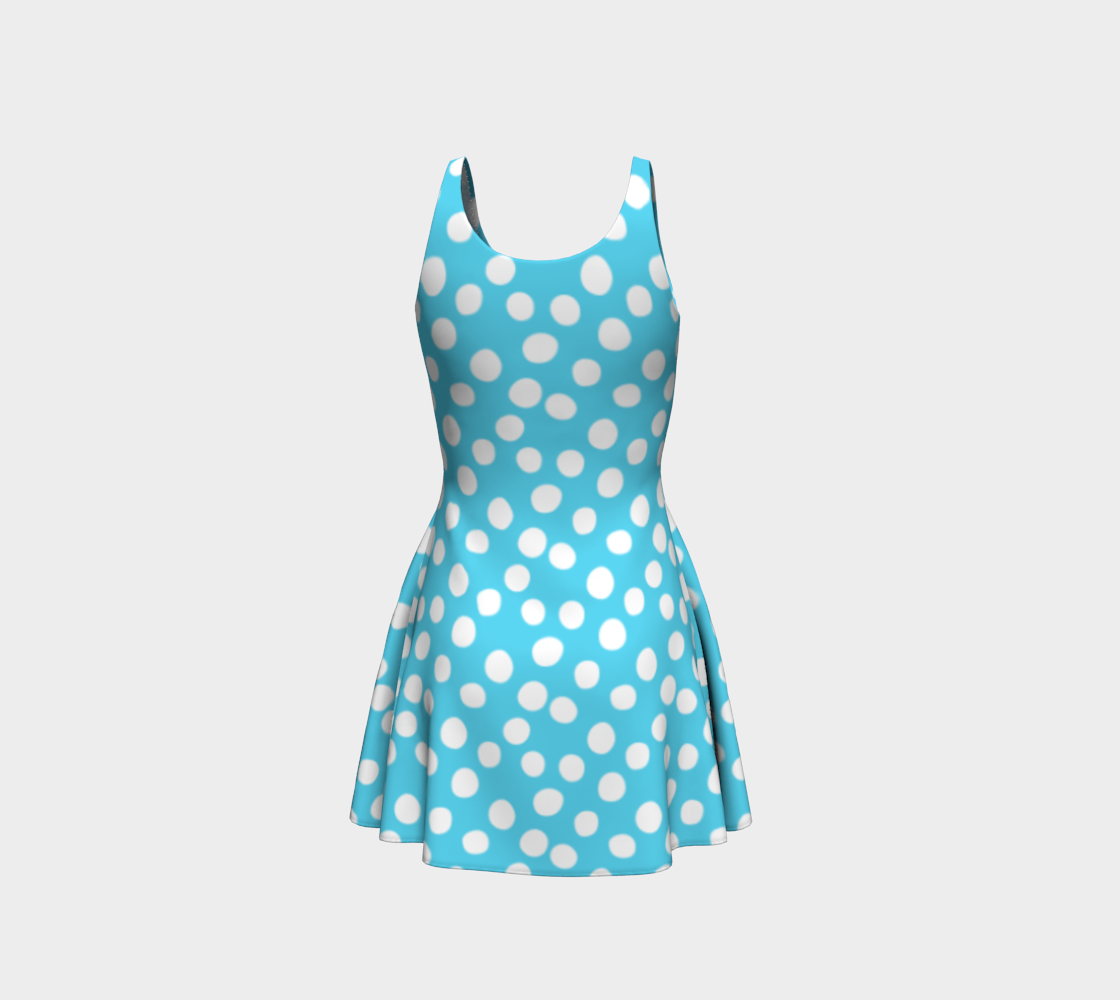 All About the Dots Flare Dress - Blue preview #3