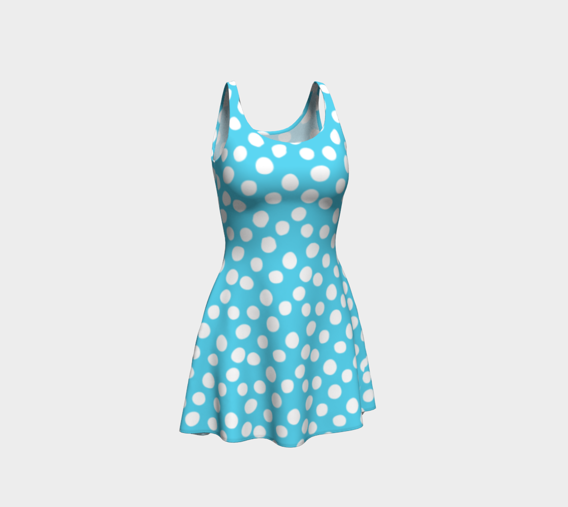 All About the Dots Flare Dress - Blue preview