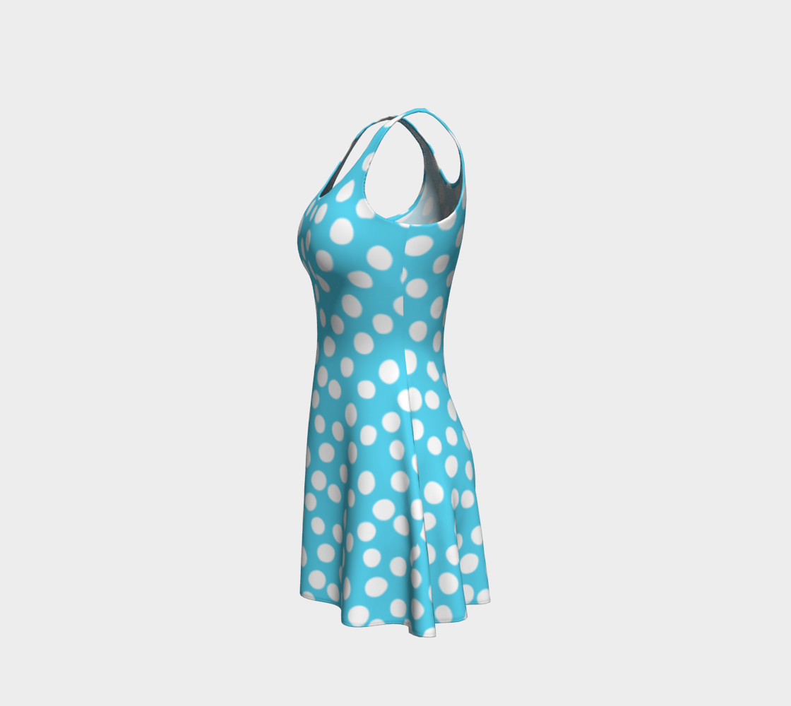 All About the Dots Flare Dress - Blue preview #2