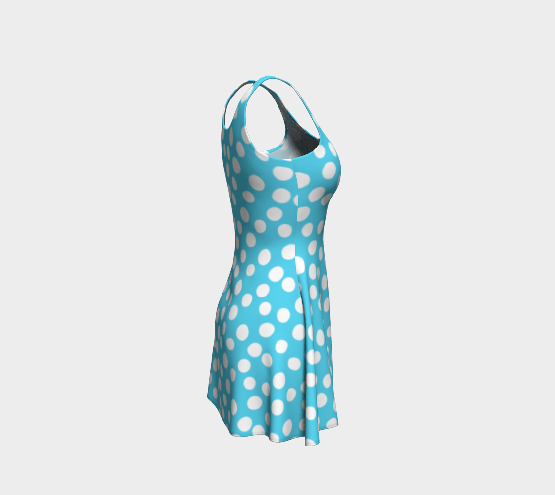 All About the Dots Flare Dress - Blue preview #4