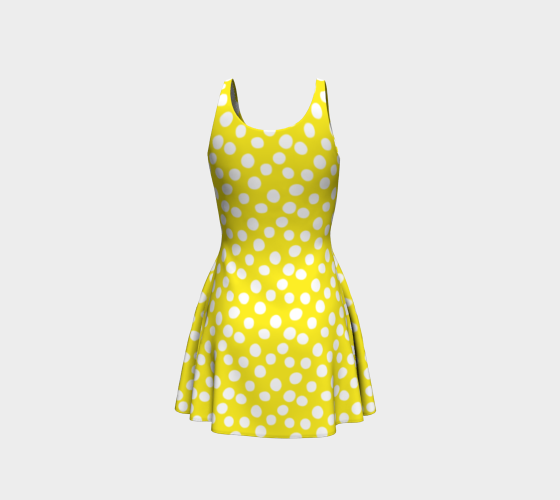 All About the Dots Flare Dress - Yellow Miniature #4