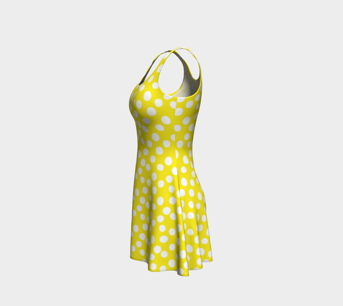 All About the Dots Flare Dress - Yellow Miniature #3