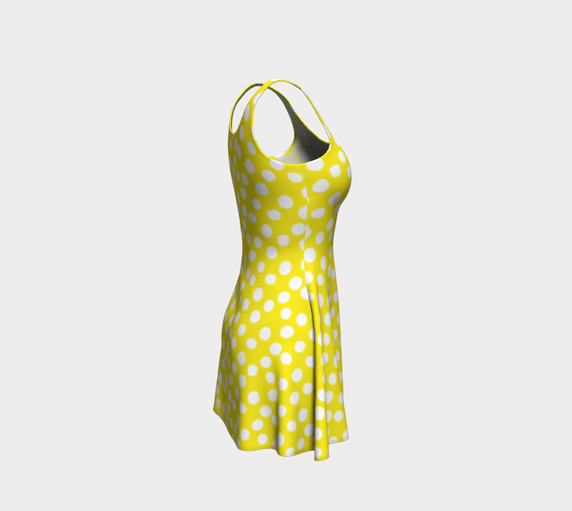 All About the Dots Flare Dress - Yellow preview #4