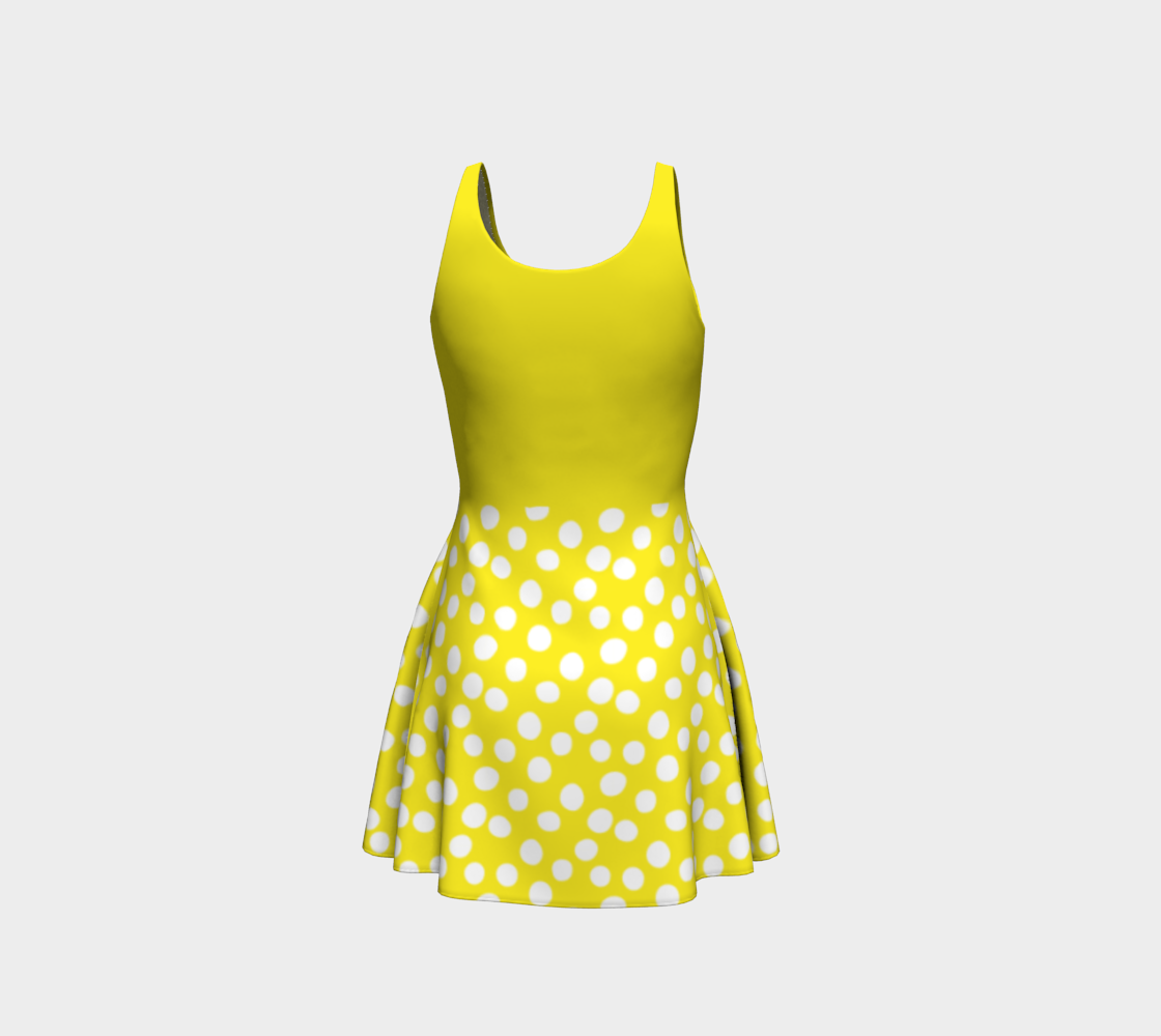 Aperçu de All About the Dots Flare Dress - Yellow with Solid Yellow Bodice #3