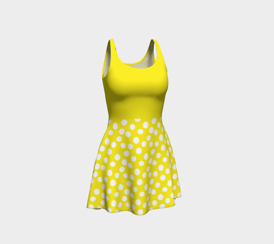 Aperçu de All About the Dots Flare Dress - Yellow with Solid Yellow Bodice