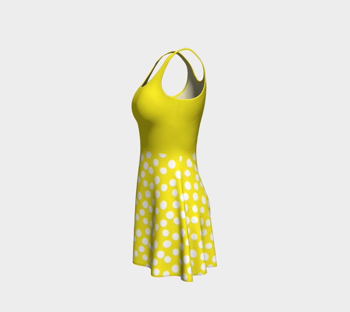 All About the Dots Flare Dress - Yellow with Solid Yellow Bodice preview #2