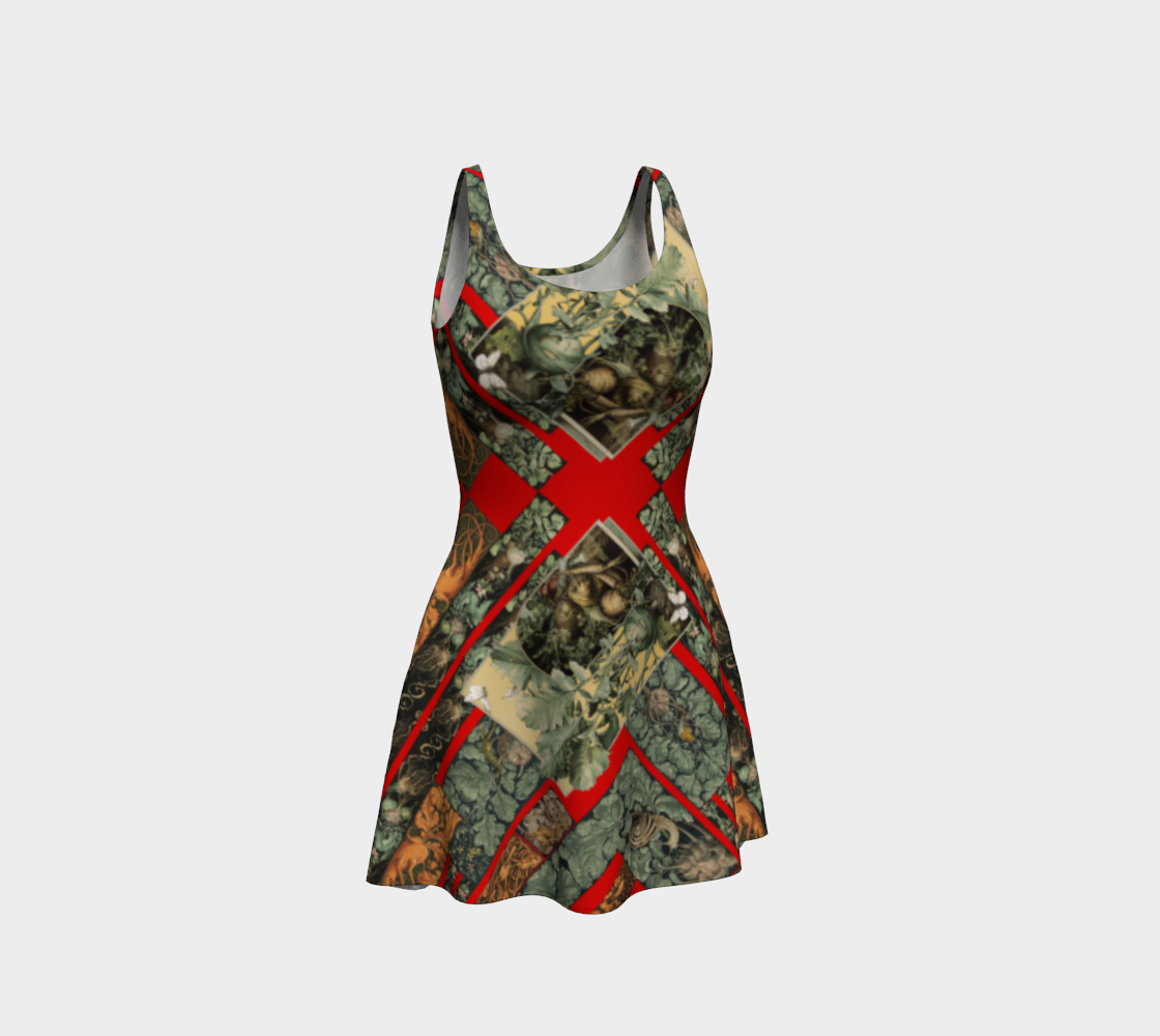 Victorian Vegetables Flare Dress 2 preview #1